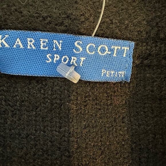 New Karen Scott Sport Boiled Wool Christmas Holiday Cardigan Knit Sz Petite L - Picture 12 of 15